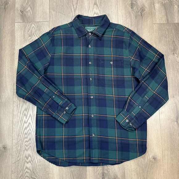 Woolrich The Green Label Collection Shirt Jacket Mens Sz Large Green Blue Plaid - Picture 2 of 5